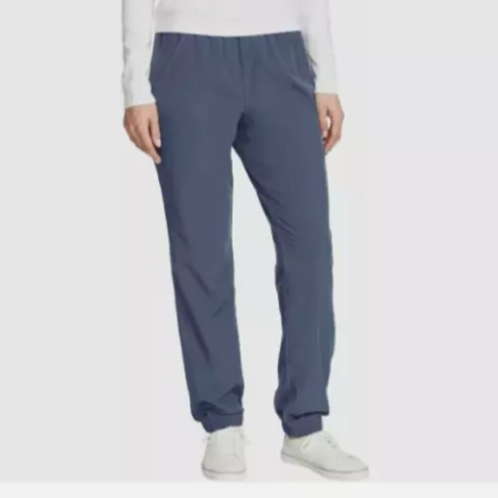 NEW Eddie Bauer Women's 12 Fleece-Lined Jogger Pants Blue Polyester Spandex H819